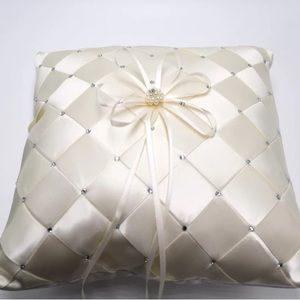 Ring Bearer Satin Pillow with Rhinstones